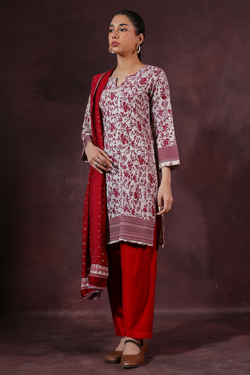Winter Grace - Luxury Dhanak  3-Piece Suit