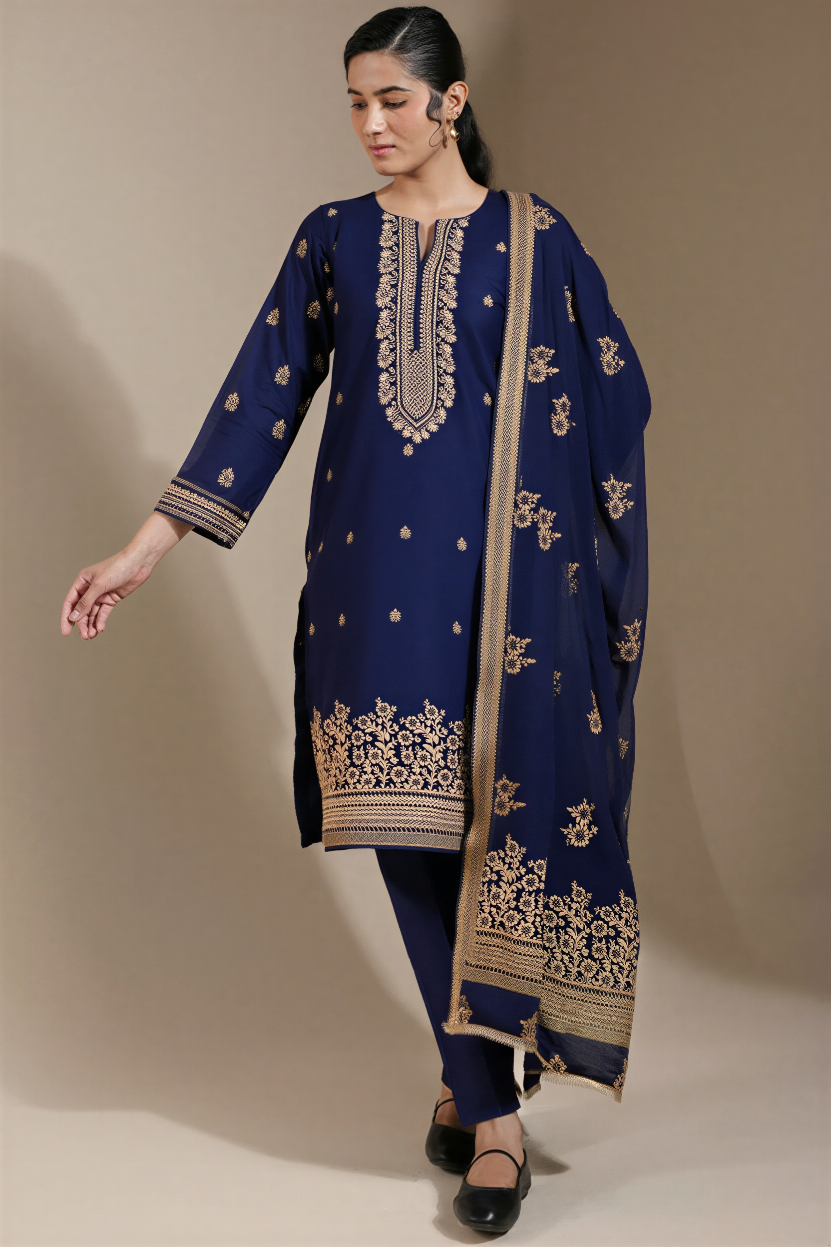 Winter Grace - Luxury Dhanak  3-Piece Suit