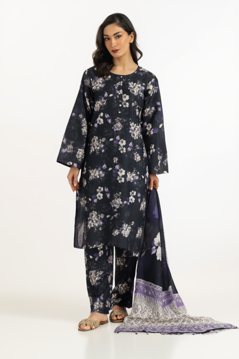 Charcoal Floral Ensemble