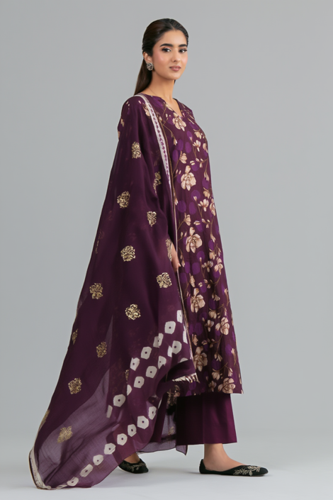 Bana Dora Floral Symphony – 3PC Unstitched